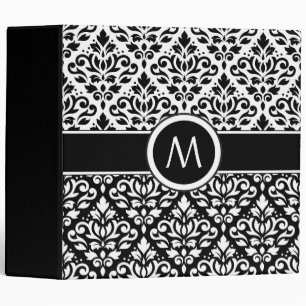 Scroll Damask 2Part Ptn BW & Band (Personalized) Binder