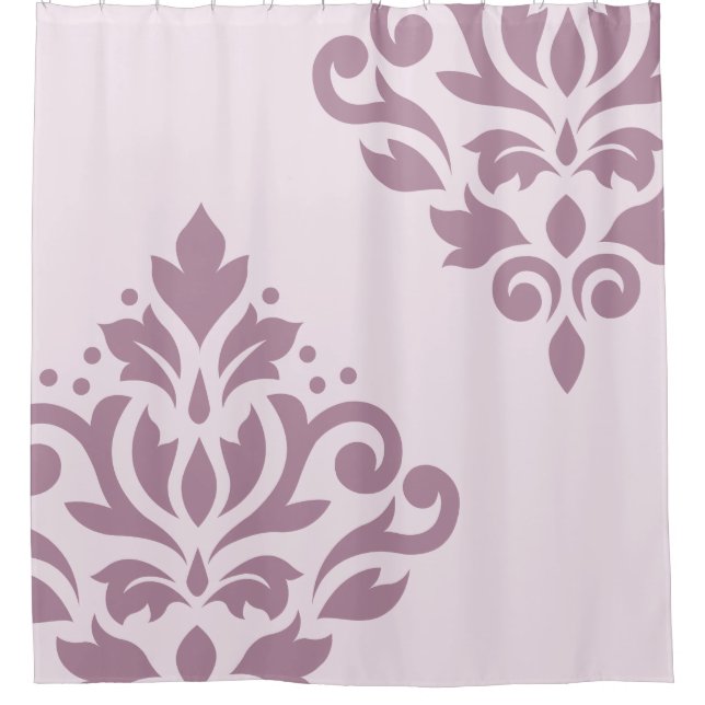 Scroll Damask Art I Mauve on Pink (Front)