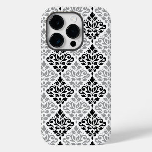 Scroll Damask Big Pattern Black Grey White Case-Mate iPhone 14 Pro Case