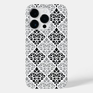 Scroll Damask Big Pattern Black Grey White Case-Mate iPhone 14 Pro Case