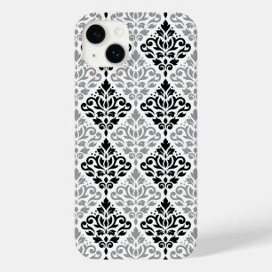 Scroll Damask Big Pattern Black Grey White Case-Mate iPhone 14 Plus Case