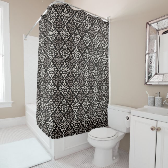 Scroll Damask Rpt Pattern Taupe Cream Black (In Situ)