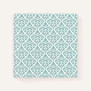 Scroll Damask Teal Pattern Notebook