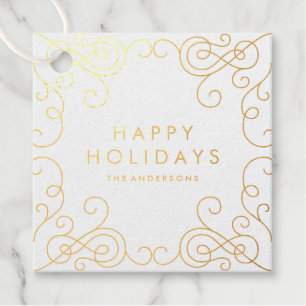 Scroll Holiday Foil Favour Tag