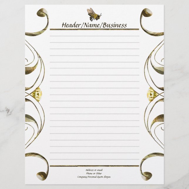 Scroll Honey Bee Lined (Front)