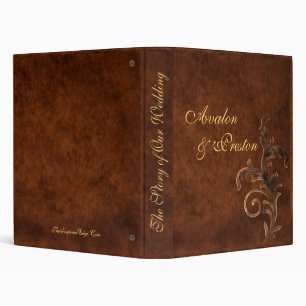 Scroll Leaf Faux Leather Story of Our Wedding Binder