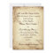 Scroll leaf vintage brown beige wedding invitation