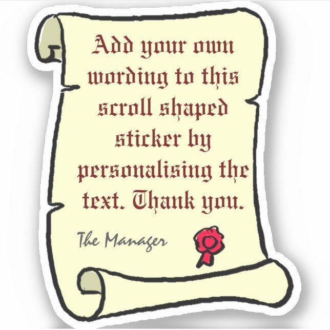 Scroll Parchment with Old Style Text. (Front)