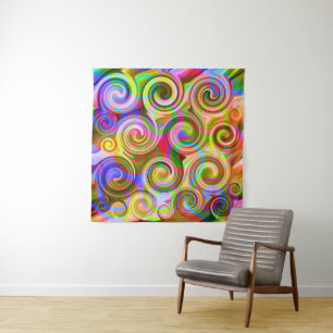 Scroll Pastel geometrical abstract Tapestry