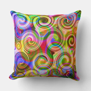 Scroll Pastel geometrical abstract Throw Pillow