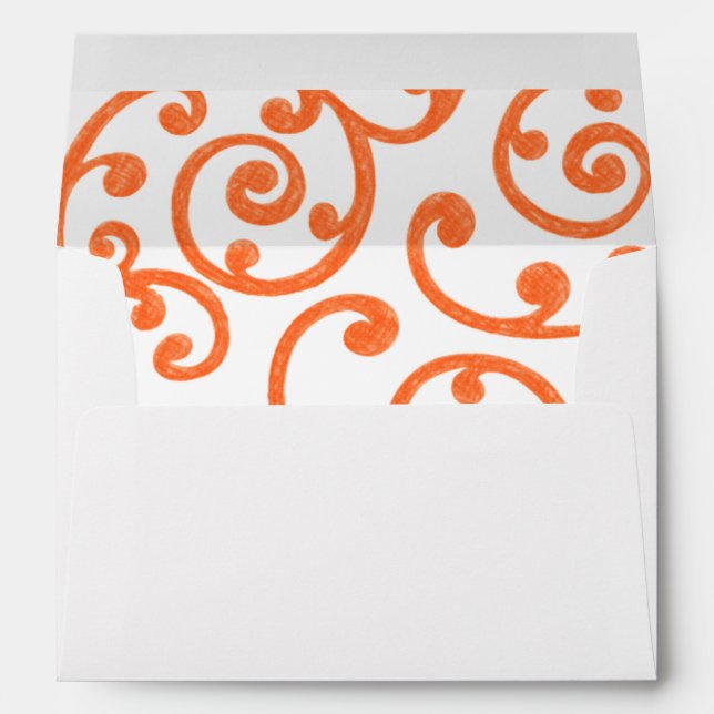 Scroll Pattern Orange Envelopes (Back (Bottom))