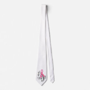 Scroll/Pink Ribbon Tie
