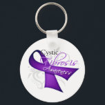 Scroll Ribbon - Cystic Fibrosis Awareness Keychain<br><div class="desc"></div>