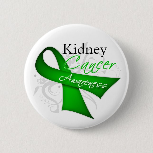 Scroll Ribbon Kidney Cancer Awareness 2 Inch Round Button (Front)