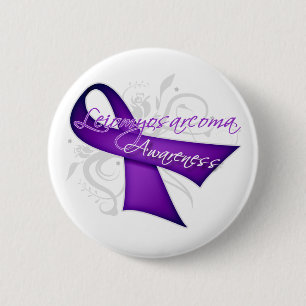 Scroll Ribbon Leiomyosarcoma Awareness 2 Inch Round Button