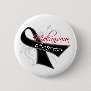 Scroll Ribbon Melanoma Awareness 2 Inch Round Button