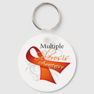 Scroll Ribbon - Multiple Sclerosis Awareness Keychain