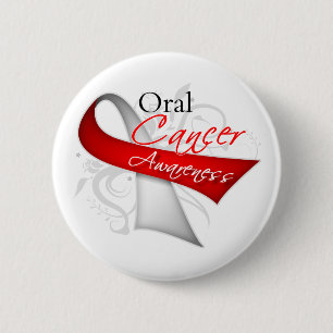 Scroll Ribbon Oral Cancer Awareness 2 Inch Round Button
