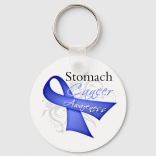 Scroll Ribbon Stomach Cancer Awareness Keychain