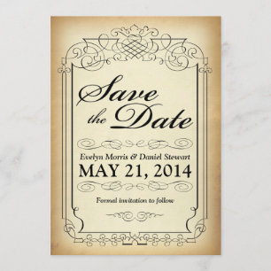 Scroll Style vintage Enregistrer la carte Date