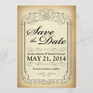 Scroll Style vintage Enregistrer la carte Date