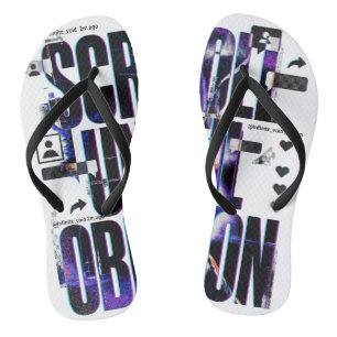 SCROLL UNTIL OBLIVION Social Media Brutalist Typ Flip Flops