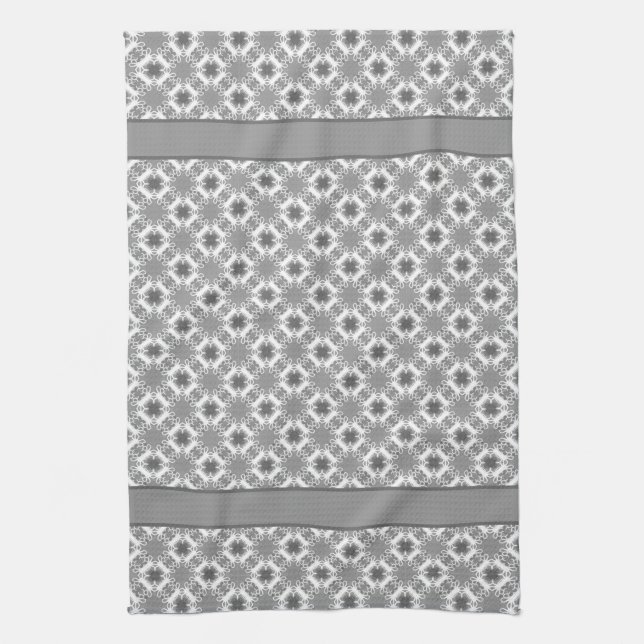 Scrolled Diamond Tiles Kitchen Towel (Vertical)