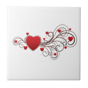 Scrolled Heart Tile