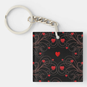 Scrolled Hearts kash003 Keychain