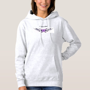 Scrolled purple butterfly tribal hoodie