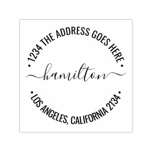 Scrolled Text Typography personalized custom Self-inking Stamp