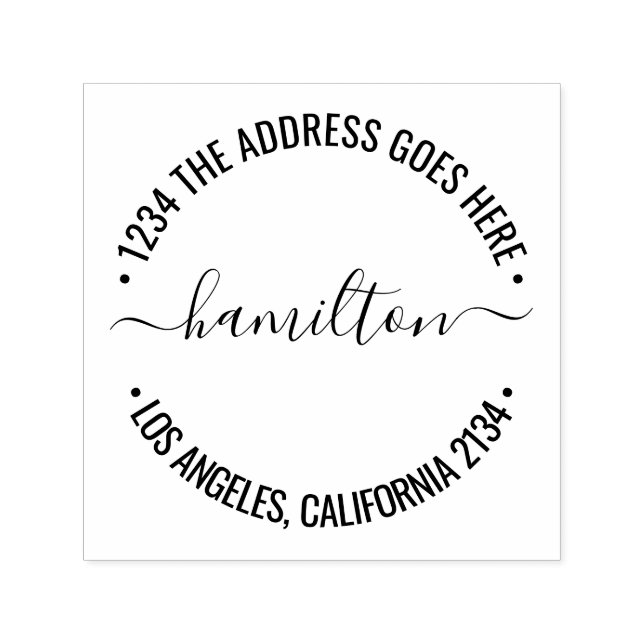 Scrolled Text Typography personalized custom Self-inking Stamp (Design)