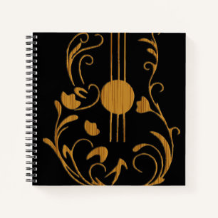 Scrolled Wood Guitar Notebook