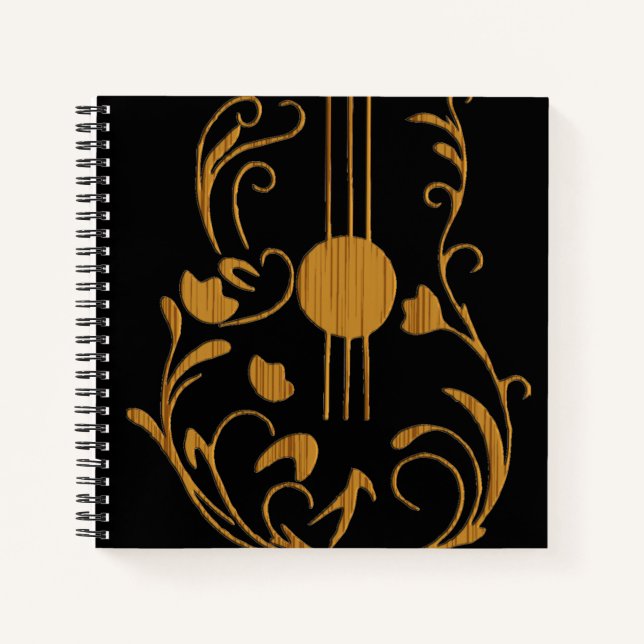 Scrolled Wood Guitar Notebook (Front)