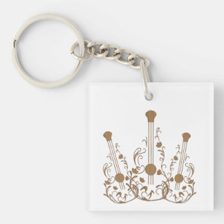 Scrolled Wood Guitars Keychain
