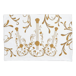 Scrolled Wood Guitars Pillowcase