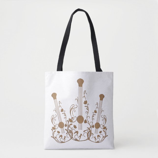 Scrolled Wood Guitars Tote Bag (Front)