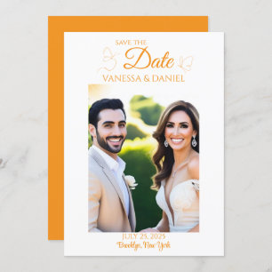 Scrolling Butterfly Save The Date Photo Card