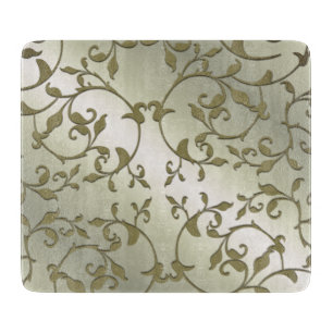 Scrolling Leaves in Olive Cutting Board