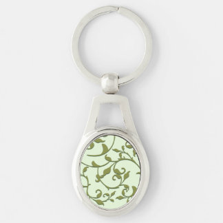 Scrolling Olive Leaves Keychain
