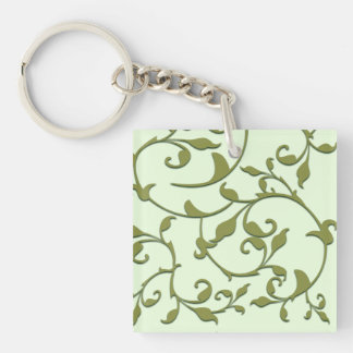 Scrolling Olive Leaves Keychain