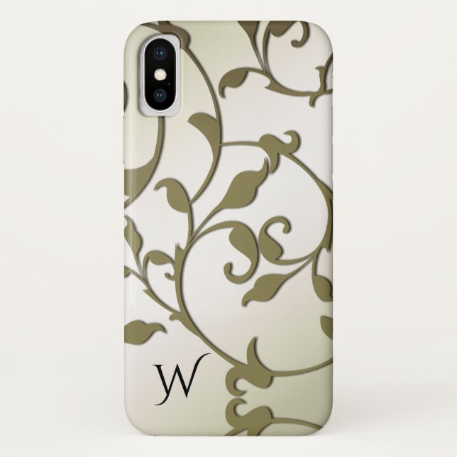 Scrolling Olive Leaves Personal Case-Mate iPhone Case (Back)