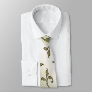Scrolling Olive Leaves Tie