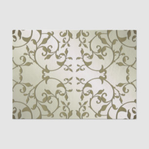 Scrolling Olive Leaves Tissue Paper