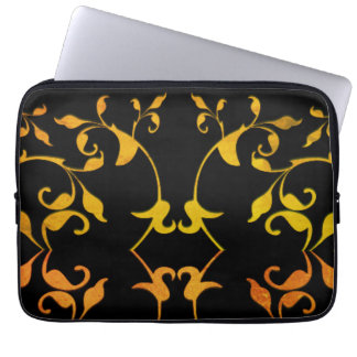 Scrolling Rust and Black Silky Laptop Sleeve