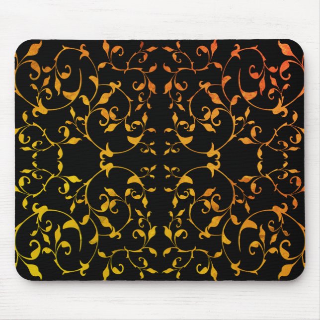 Scrolling Rust and Black Silky Mouse Pad (Front)