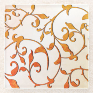 Scrolling Rust Glass Coaster