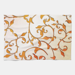 Scrolling Rust Kitchen Towel
