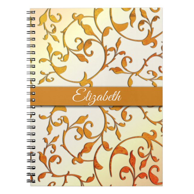 Scrolling Rusted Personal Text Notebook (Front)