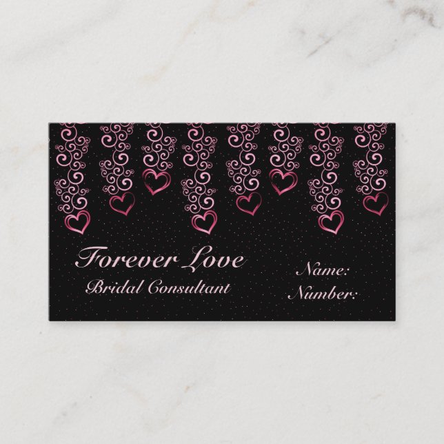 Scrolling Vine Hearts Carte de visite (Devant)